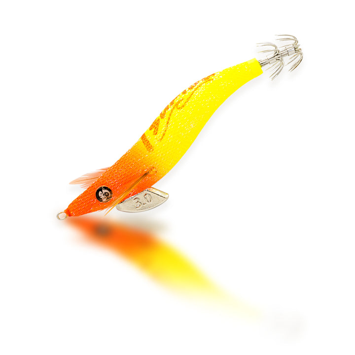 Super UV Bright Neon Orange Yellow Squid Jigs